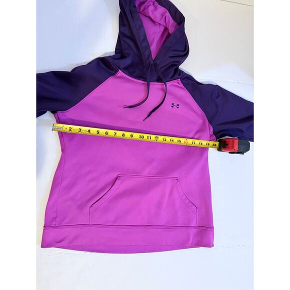 Womens Under Armor Size Large Purple Two Toned Hoodie - Distressed - Picture 8 of 9
